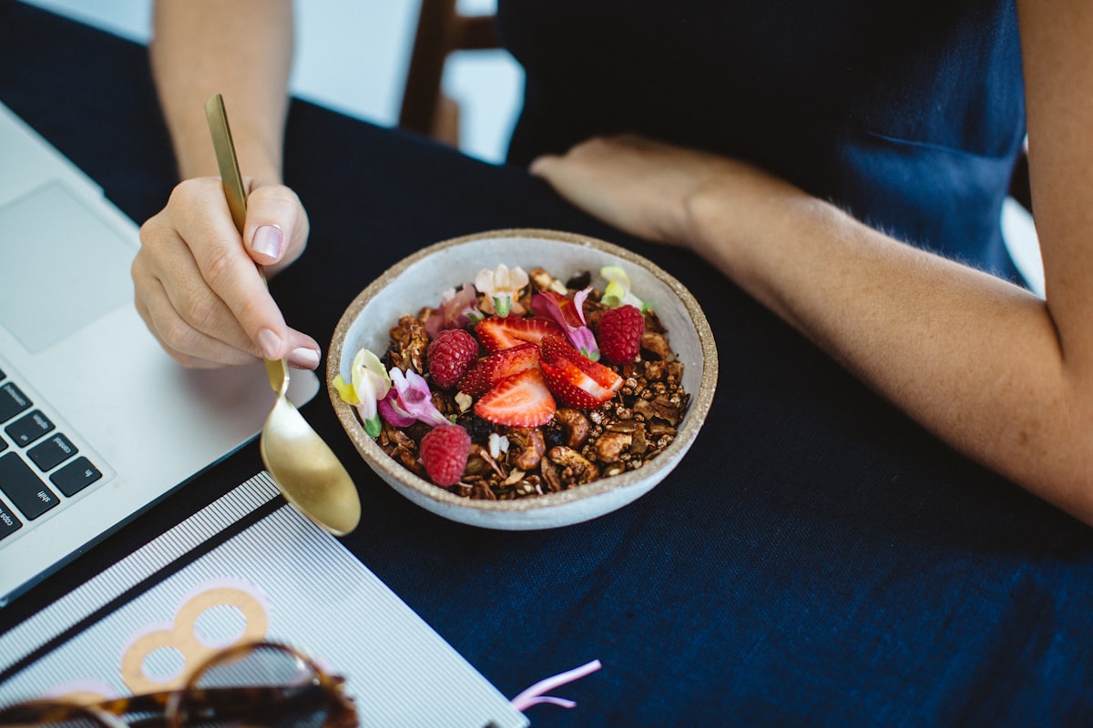 Preparación de desayuno saludable